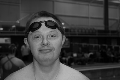  One of the swimmers from Waitakere Special Olympics before heat.